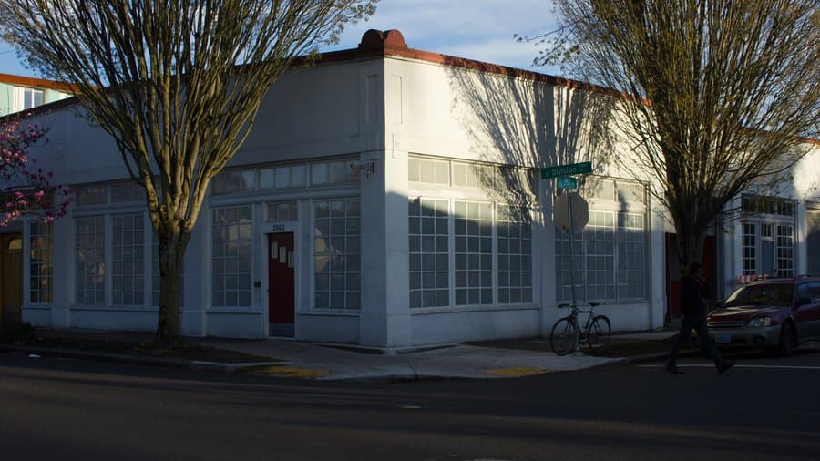 Storefront site of CTRL ALT PDX installation during the daytime